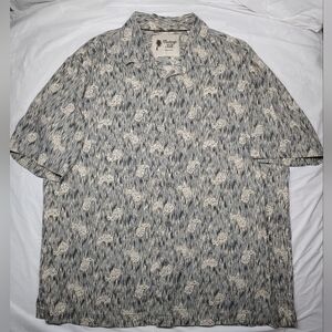 VintageSilk Circa 1969 XL Black and White Button Down Bowling Men's Shirt